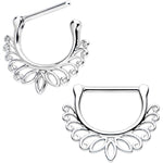 14G 7/16 Leafy Lotus Flower Nipple Clicker Set