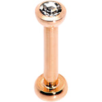 Clear 2mm Gem Rose Gold Tone Internally Threaded Cartilage Earring