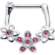 16G 5/16 Pink Gem Field of Flowers Septum Clicker