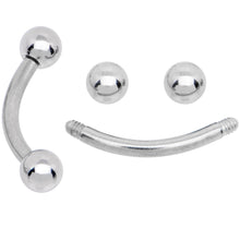 16G 5/16 CZ Gem Internally Threaded Curved Eyebrow Ring Pack Set of 8
