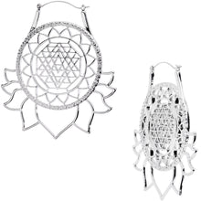 Lotus Flower Mandala Tunnel Plug Earrings