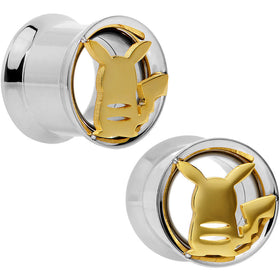 7/16 Licensed Pokemon Yellow Pikachu Double Flare Tunnel Plug Set