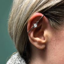 Clear Gem Rhombus Illusion Non Pierced Industrial Barbell