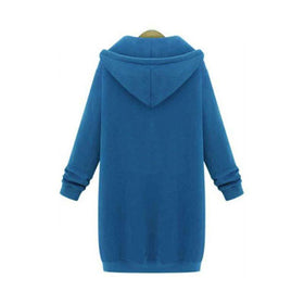 Zipper Front Pocket Drawstring Hoodie