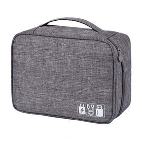 Zippered Cable Compartment Bag for Electronics Storage