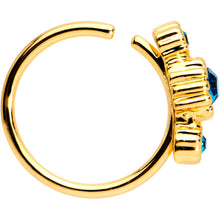 5/16 Green CZ Gem Gold IP Fashion Fusion Seamless Circular Ring