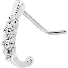 20G Clear CZ Gem Faux Hoop L Shaped Nose Ring