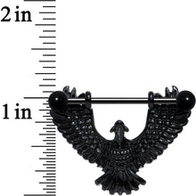 14G 1 1/16 Black Birdseye View Soaring Eagle Nipple Shield Set